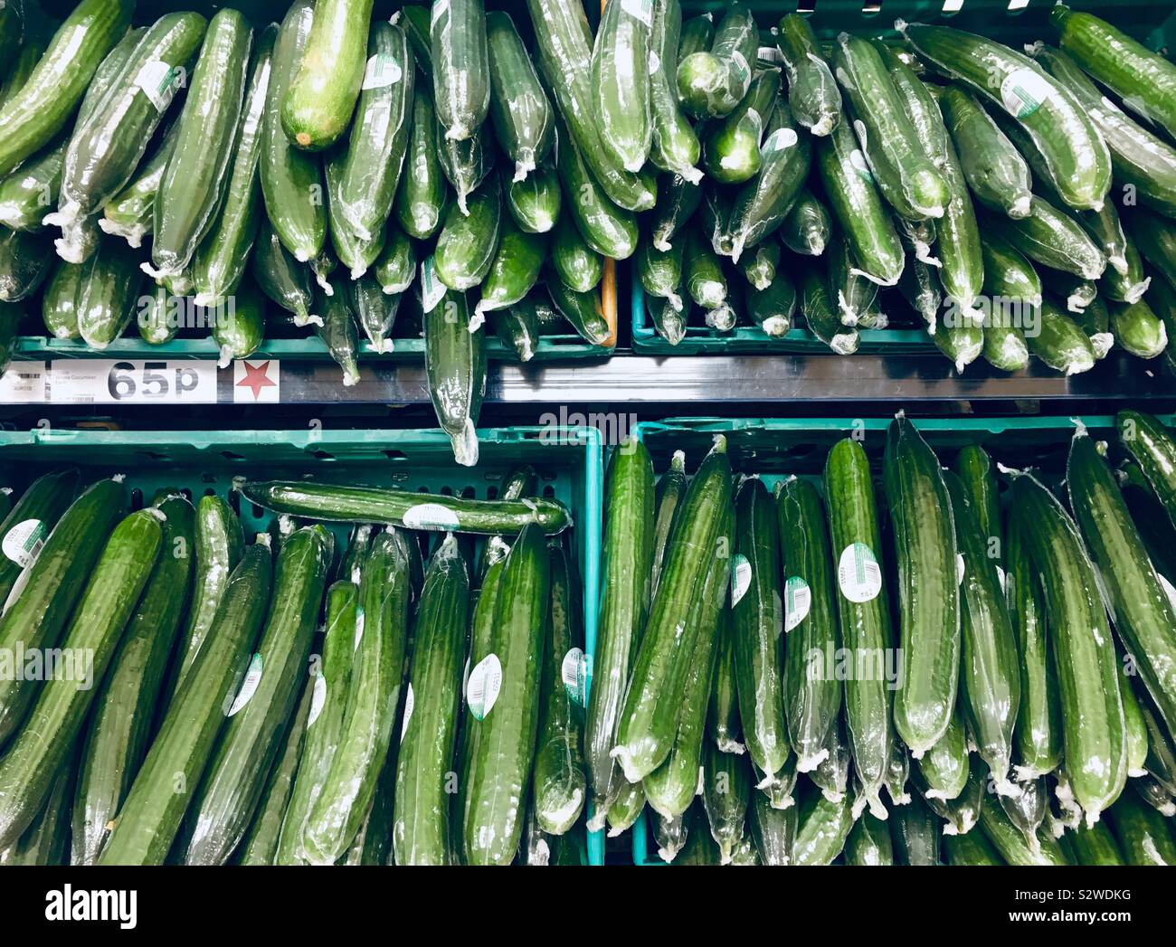 Assortment of colourful and fresh grocery on display for sale at