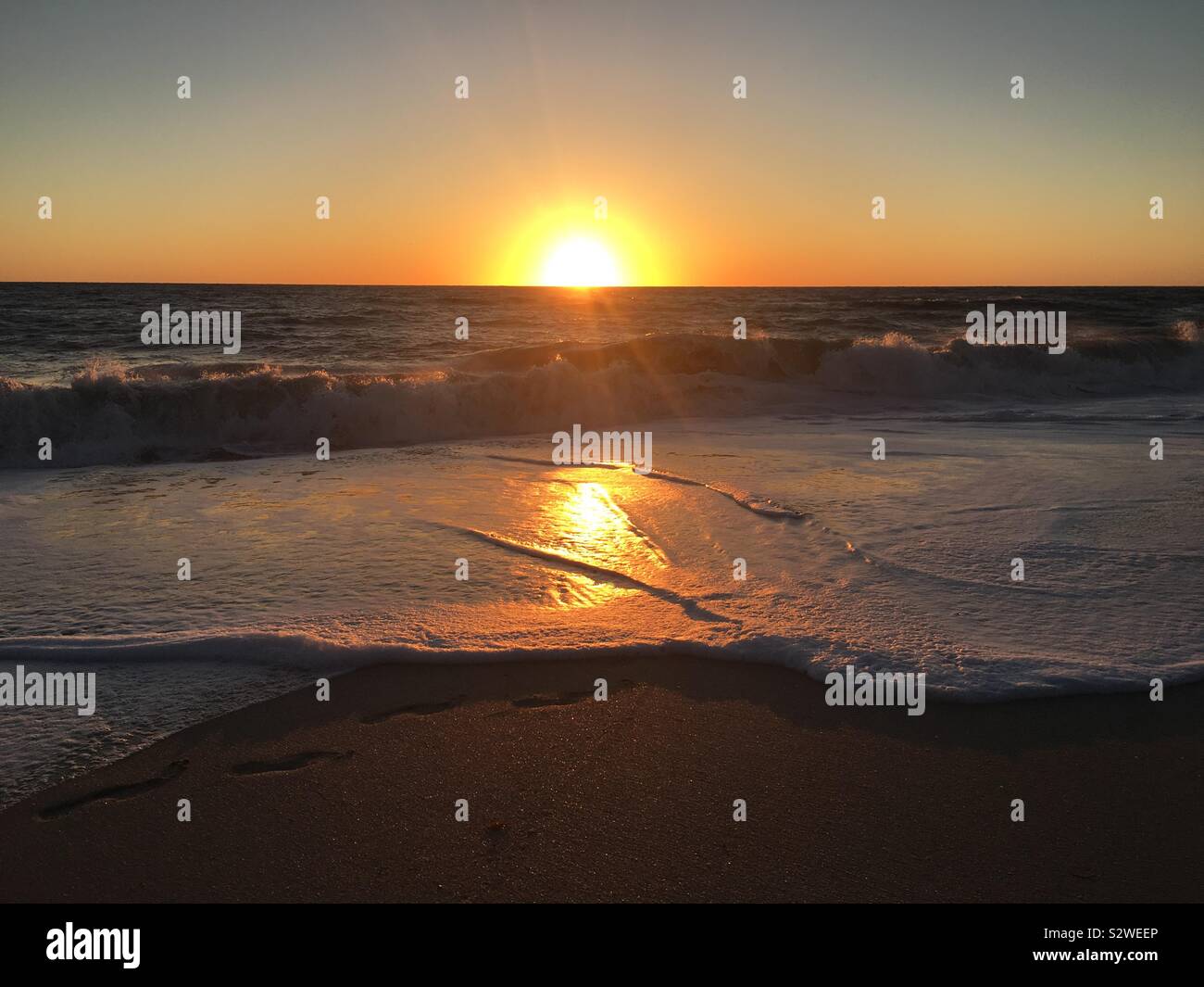 Glorious Beach Sunset Stock Photo