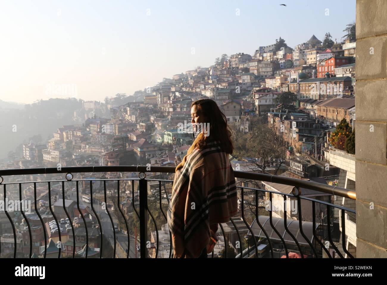 Mountain houses in India Stock Photo Alamy