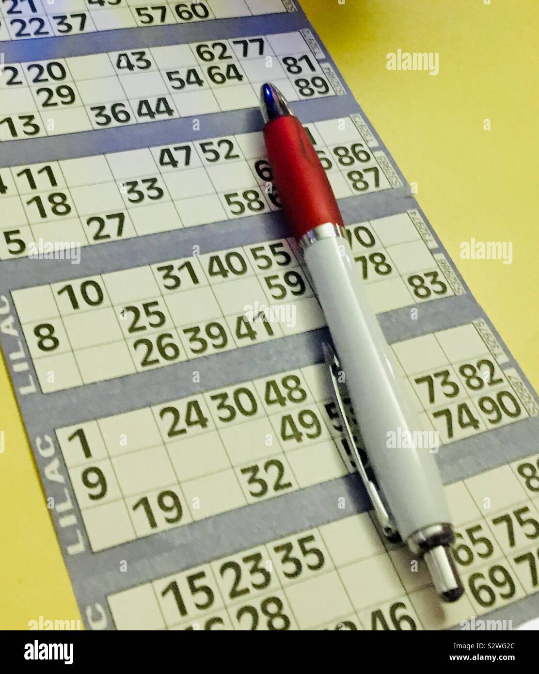 Game of bingo - ready to play Stock Photo