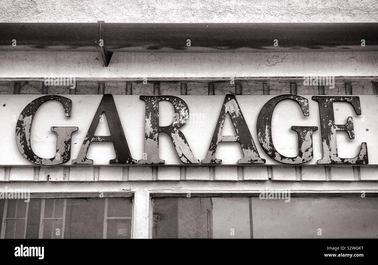 Vintage GARAGE sign Stock Photo Alamy