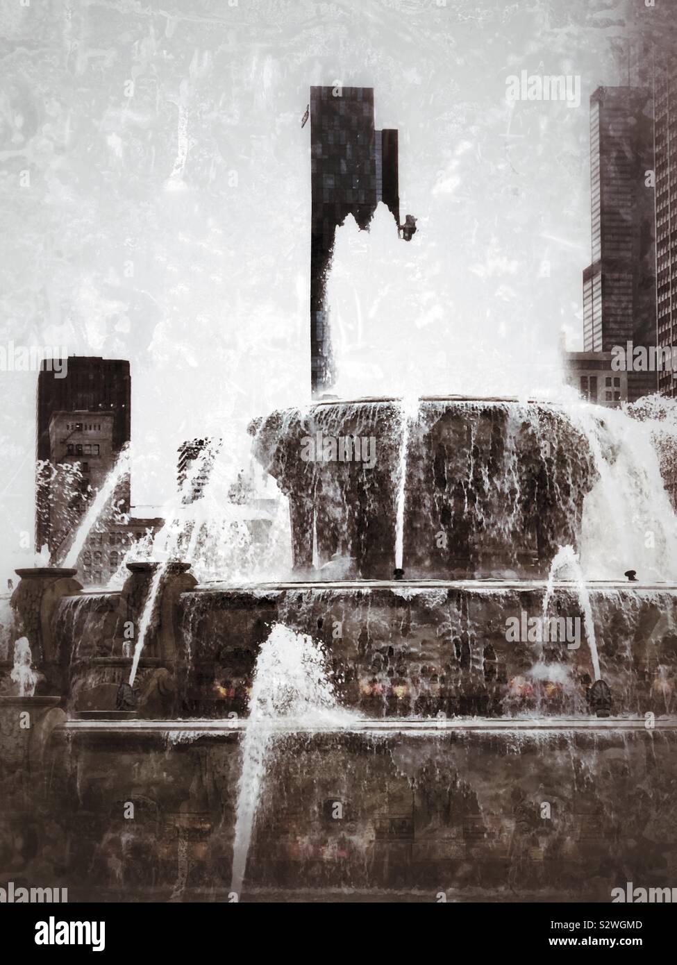 Water fountain Chicago Stock Photo Alamy