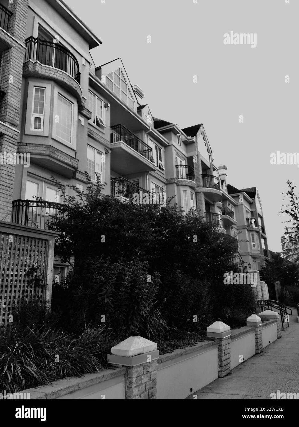 Street scenes in Kensington, Alberta, Canada. New condo, apartment, residence, home - Smartphone Captured Stock Image