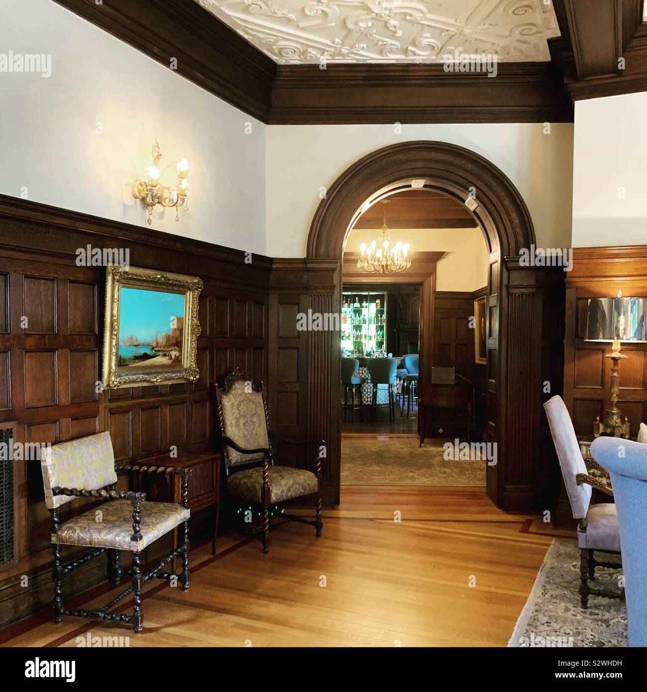 Lobby, Blantyre, Lenox, Massachusetts, United States - Smartphone Captured Stock Image