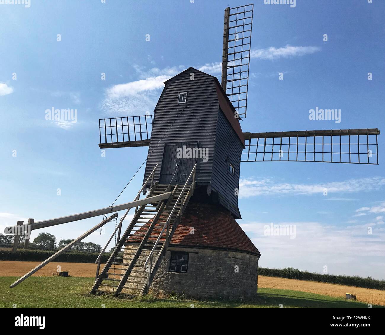 Stevington Windmill In Bedfordshire UK on A Summers Day Stock Photo