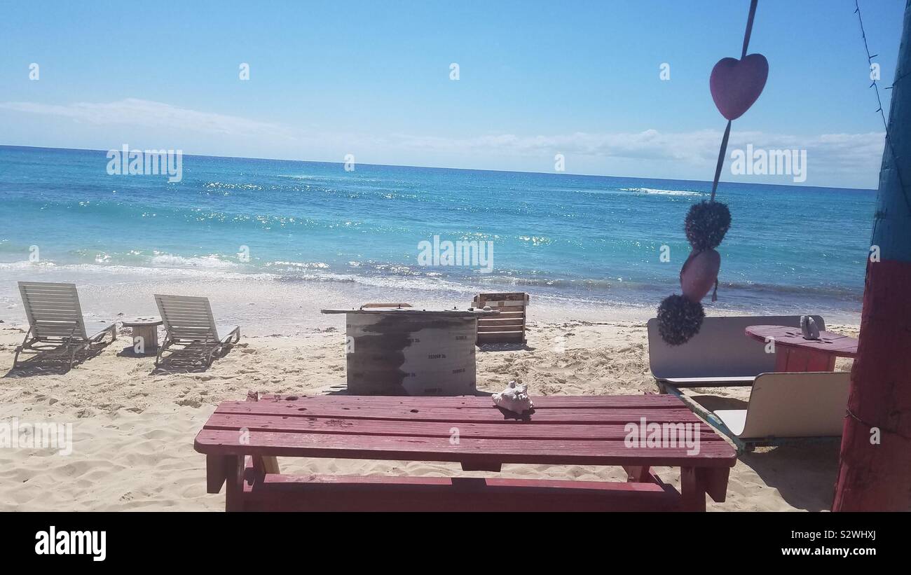 Beach view in Turks and Caicos - Smartphone Captured Stock Image