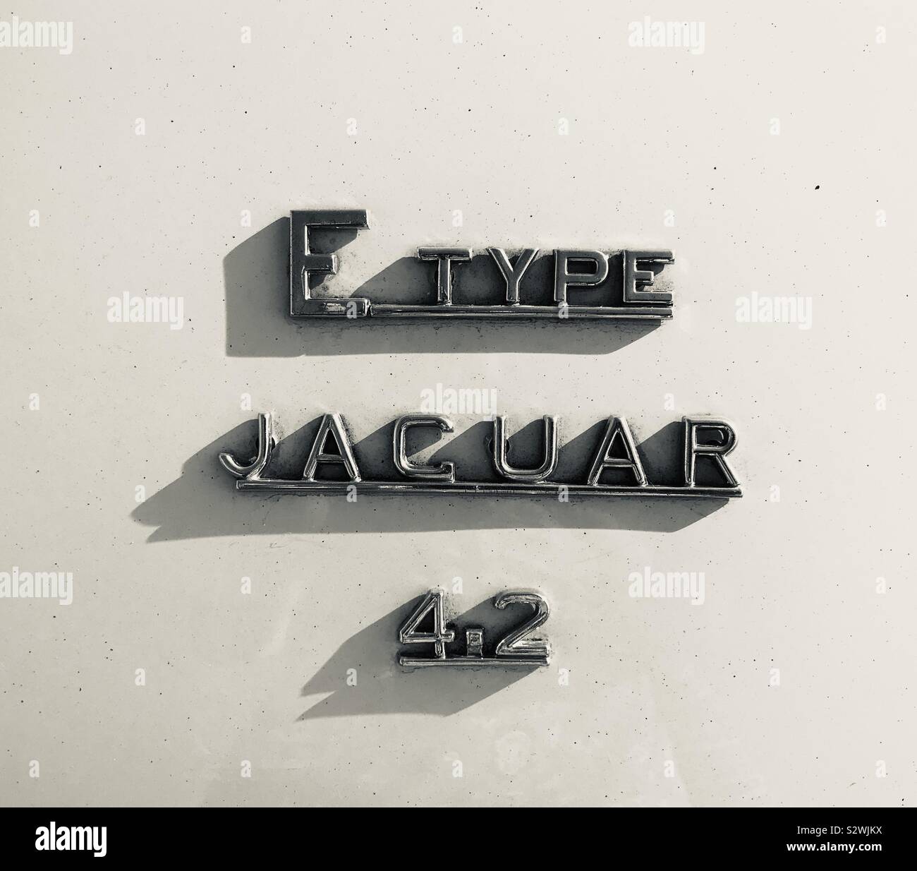 E type Jaguar at Oulton Park race circuit - Smartphone Captured Stock Image