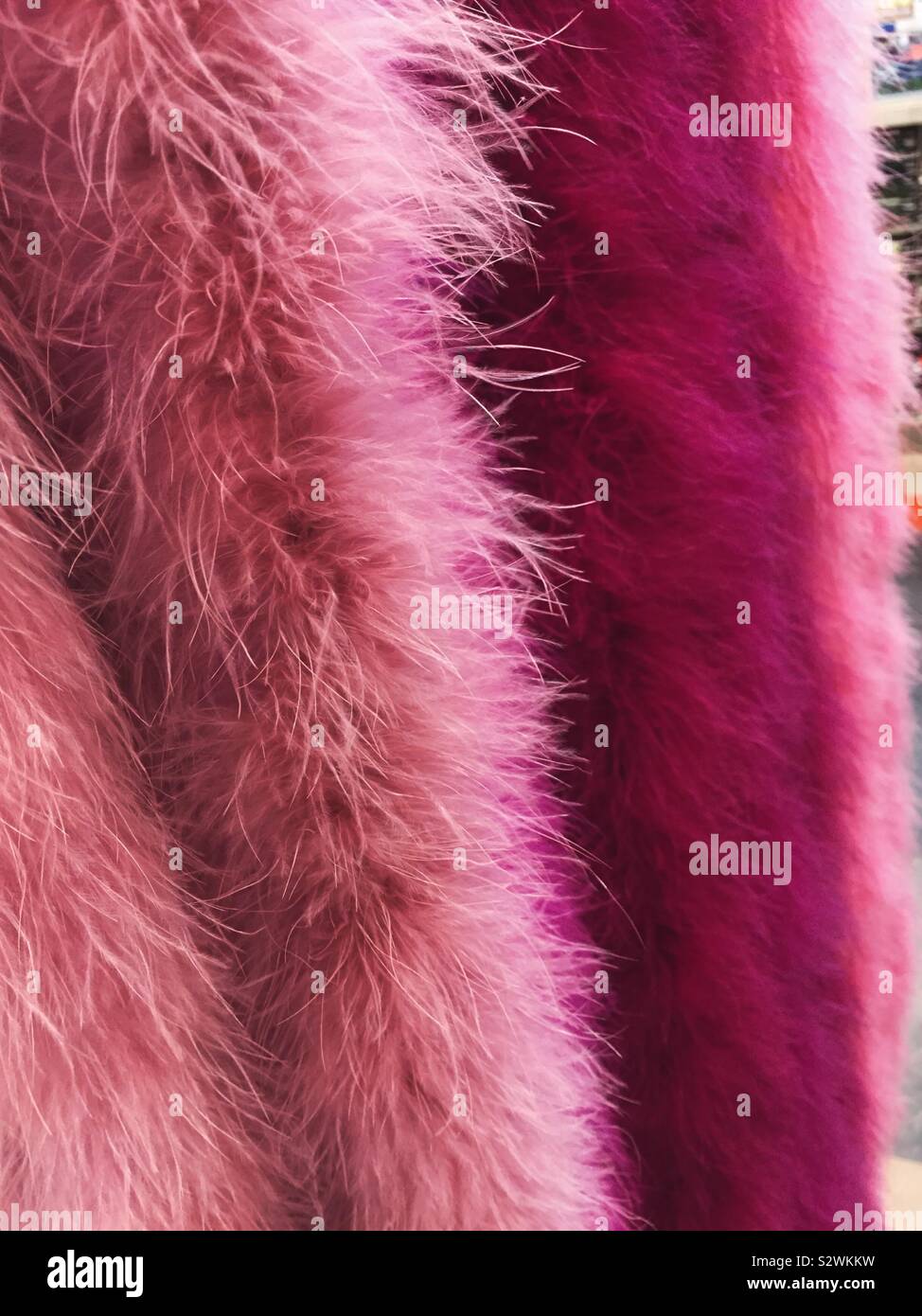 Feather Boas and a trim shop in the garment district of New York City, USA Stock Photo