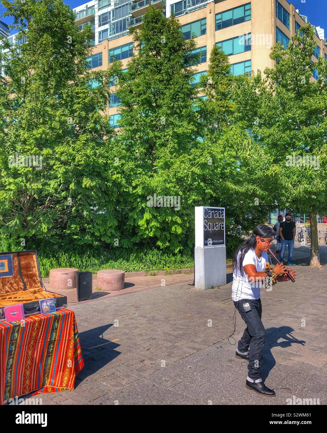 Ecuadorian street performer at Harbourfront Centre in Toronto, Canada. - Smartphone Captured Stock Image