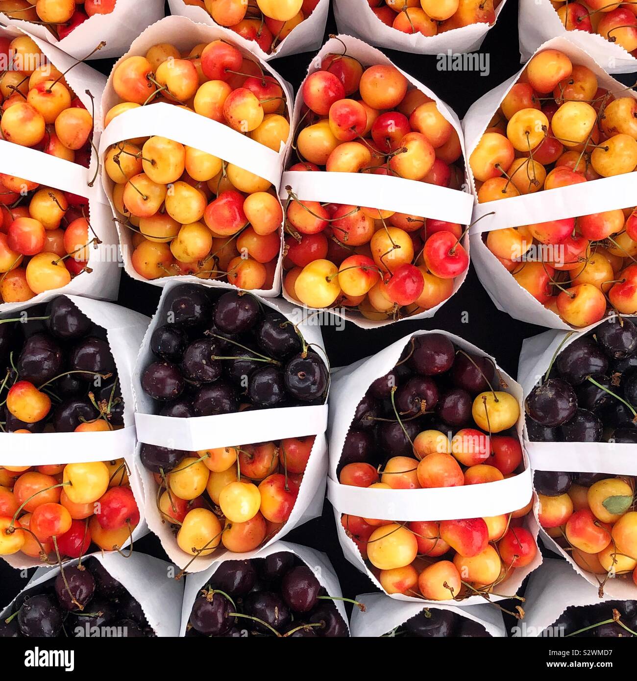 Famous Rainier cherries from Washington state at the market Stock Photo Alamy