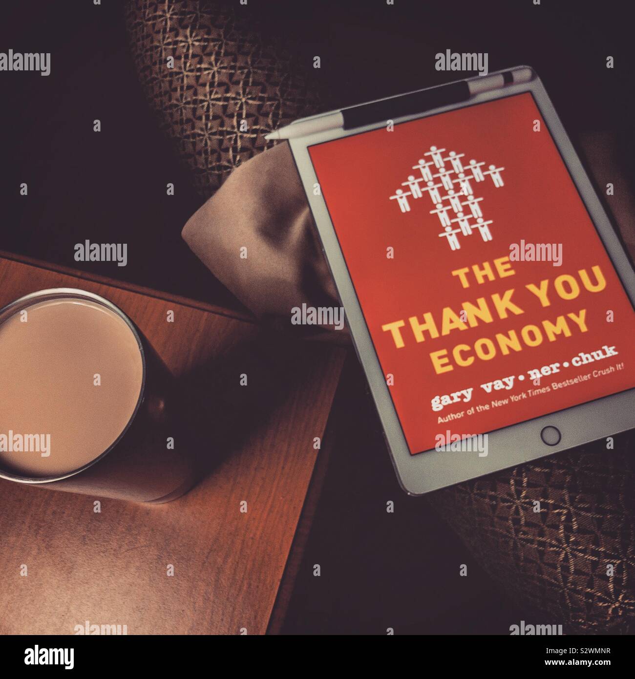 The cover of 'The Thank You Economy' by entrepreneur Gary Vaynerchuk is pictured in the Kindle app on an Apple iPad. (Photo by Carmen K. Sisson/Cloudybright) Stock Photo