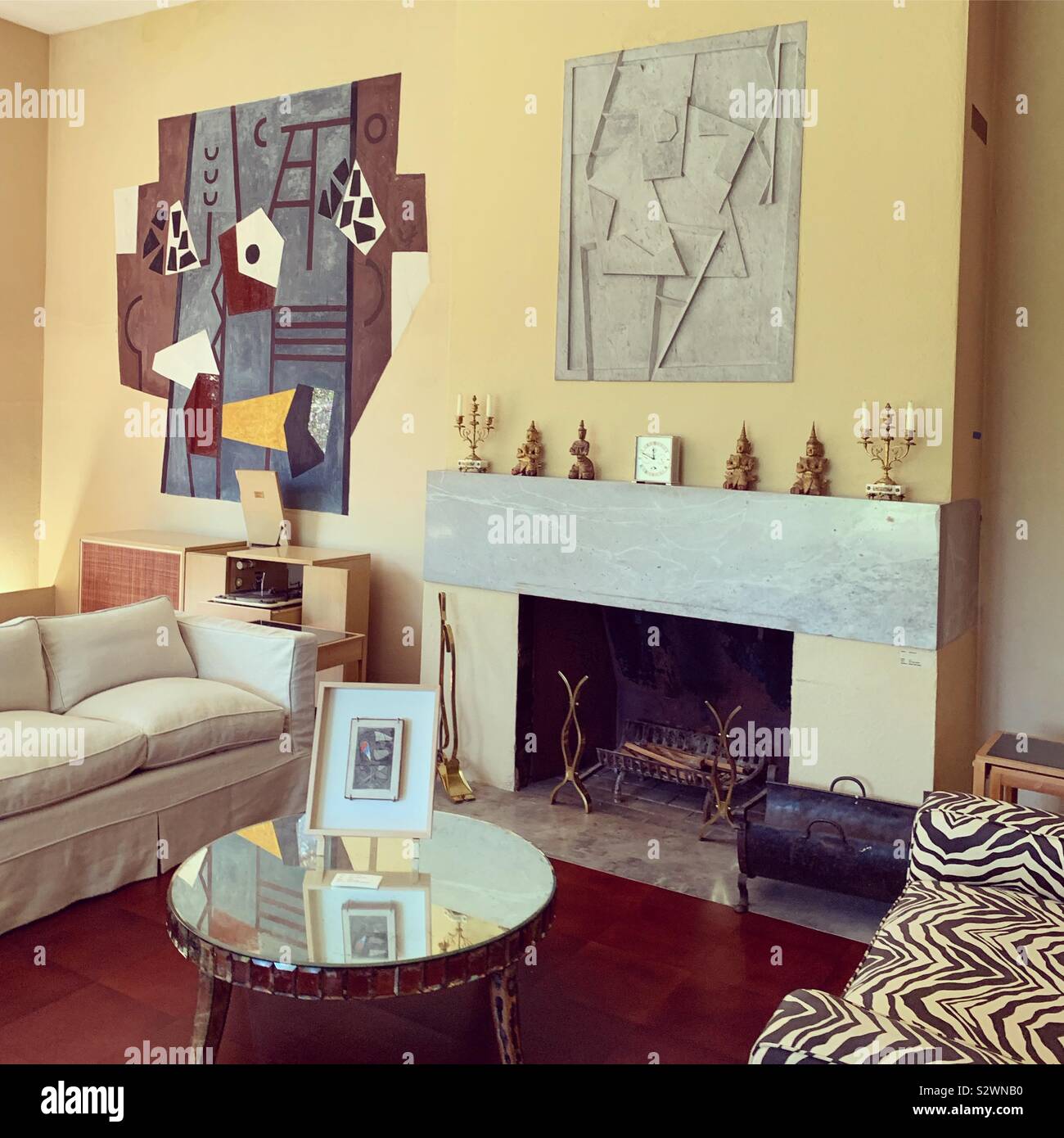 Living room in the Frelinghuysen Morris House and Studio, Lenox, Massachusetts, United States - Smartphone Captured Stock Image