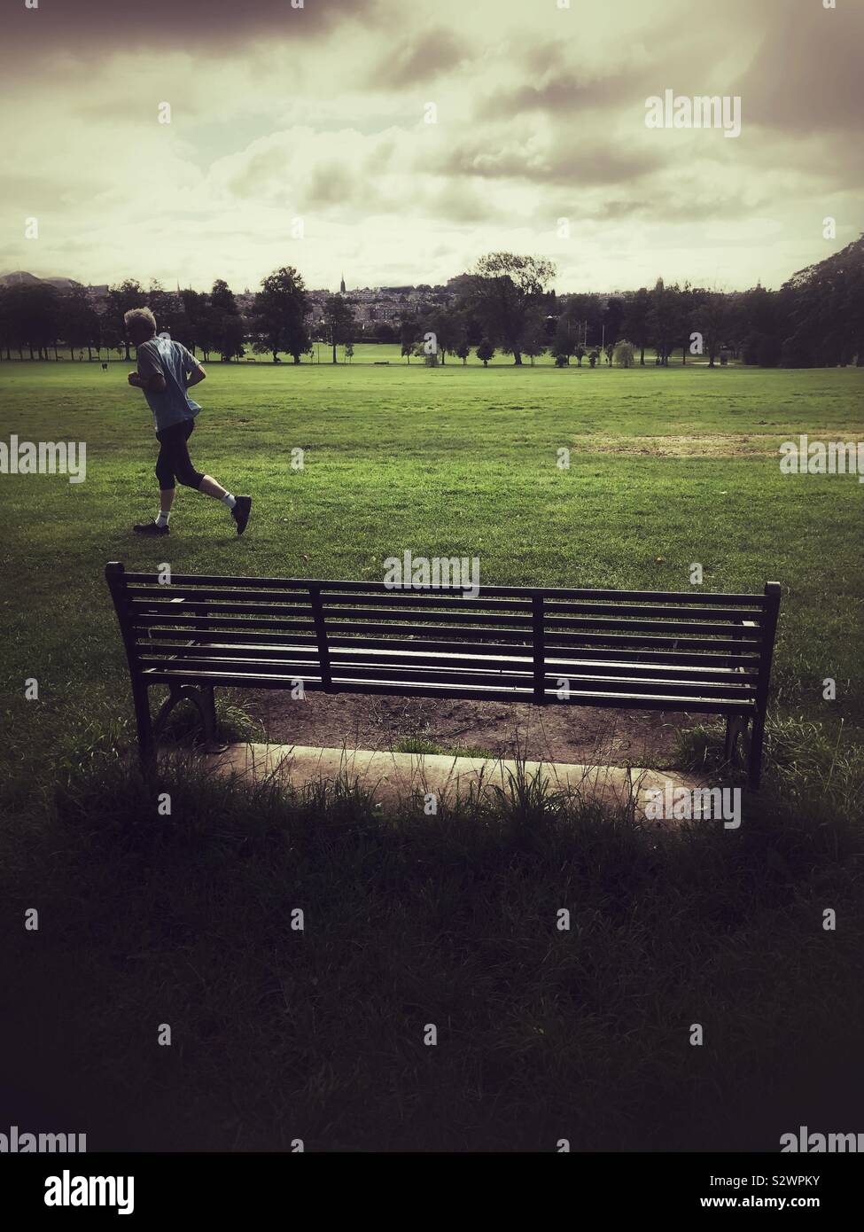 Jogging in the park - Smartphone Captured Stock Image