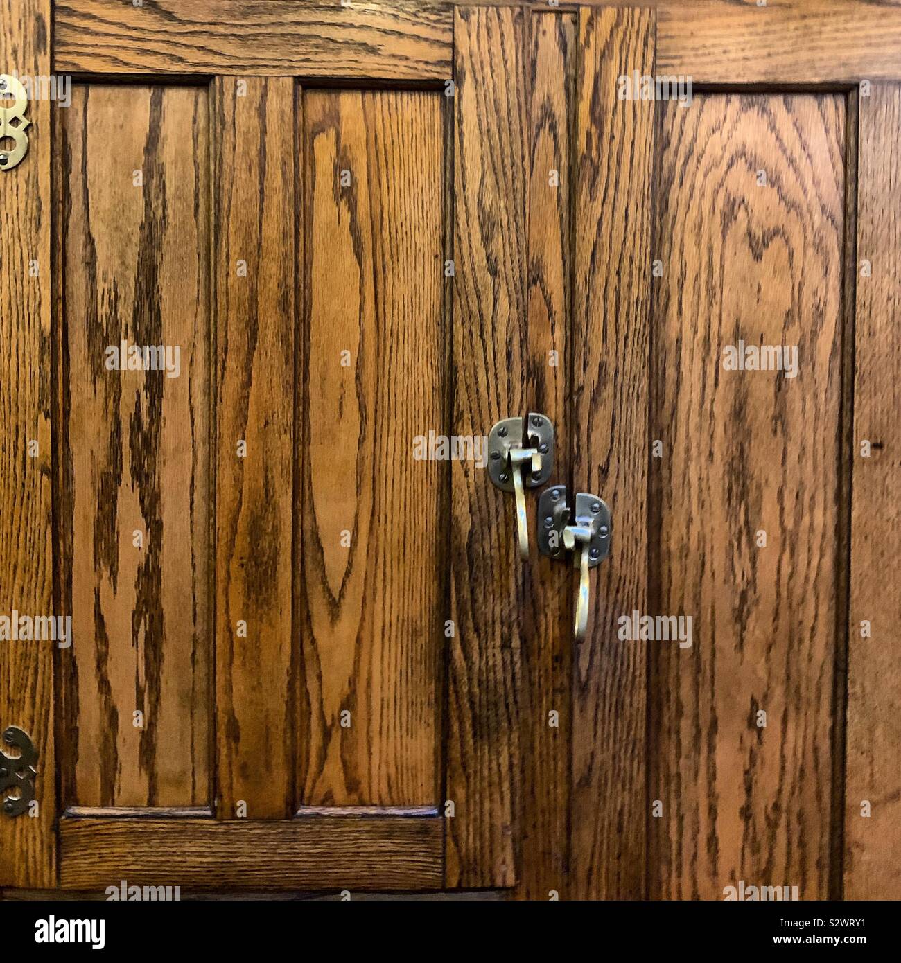 Wooden icebox doors Stock Photo