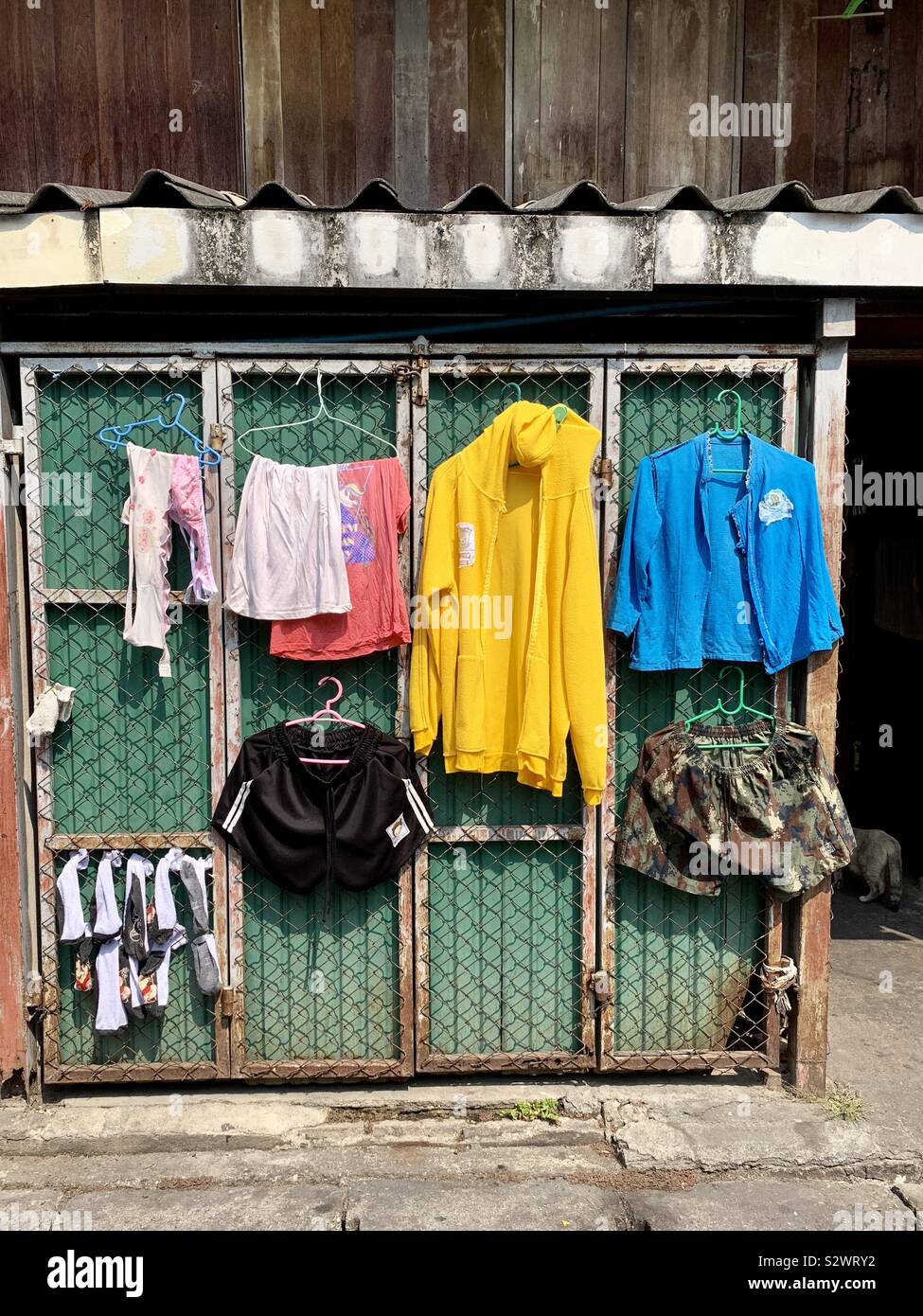 Laundry drying Chiang Mai - Smartphone Captured Stock Image