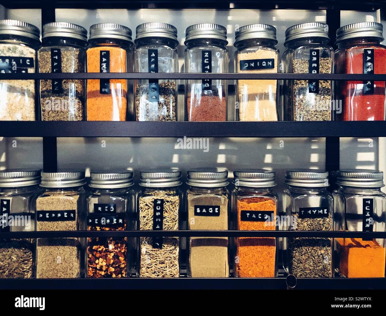 Modern spice rack Stock Photo - Alamy