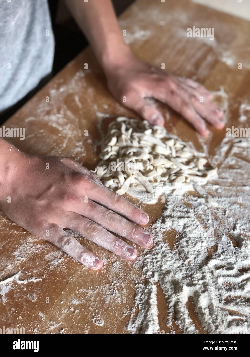 Making homemade pasta Stock Photo