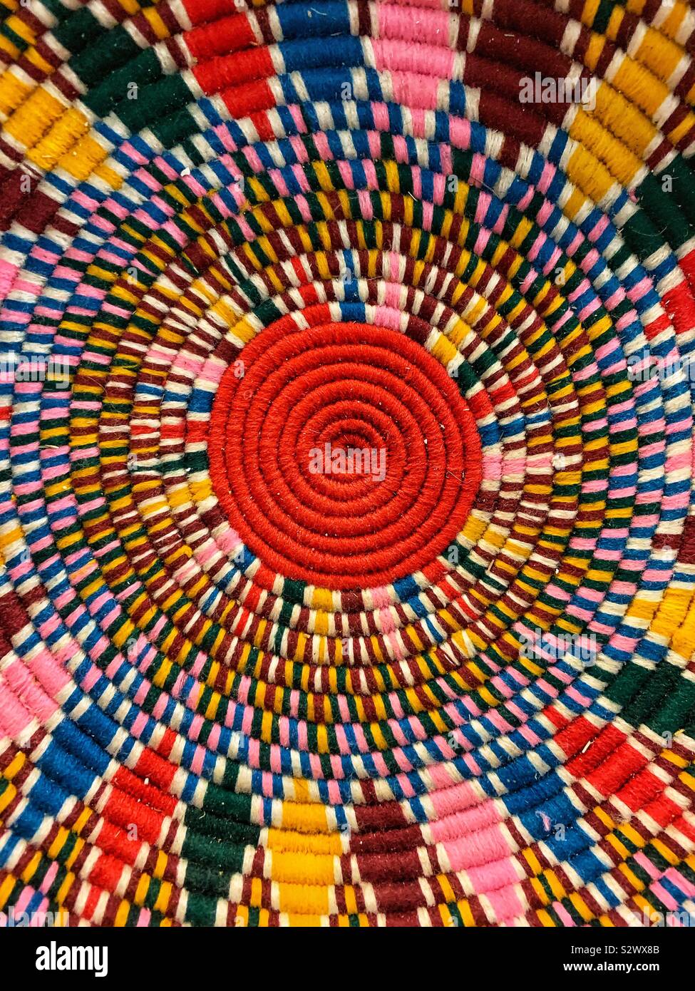 Mexican textile pattern with bright colors. - Smartphone Captured Stock Image