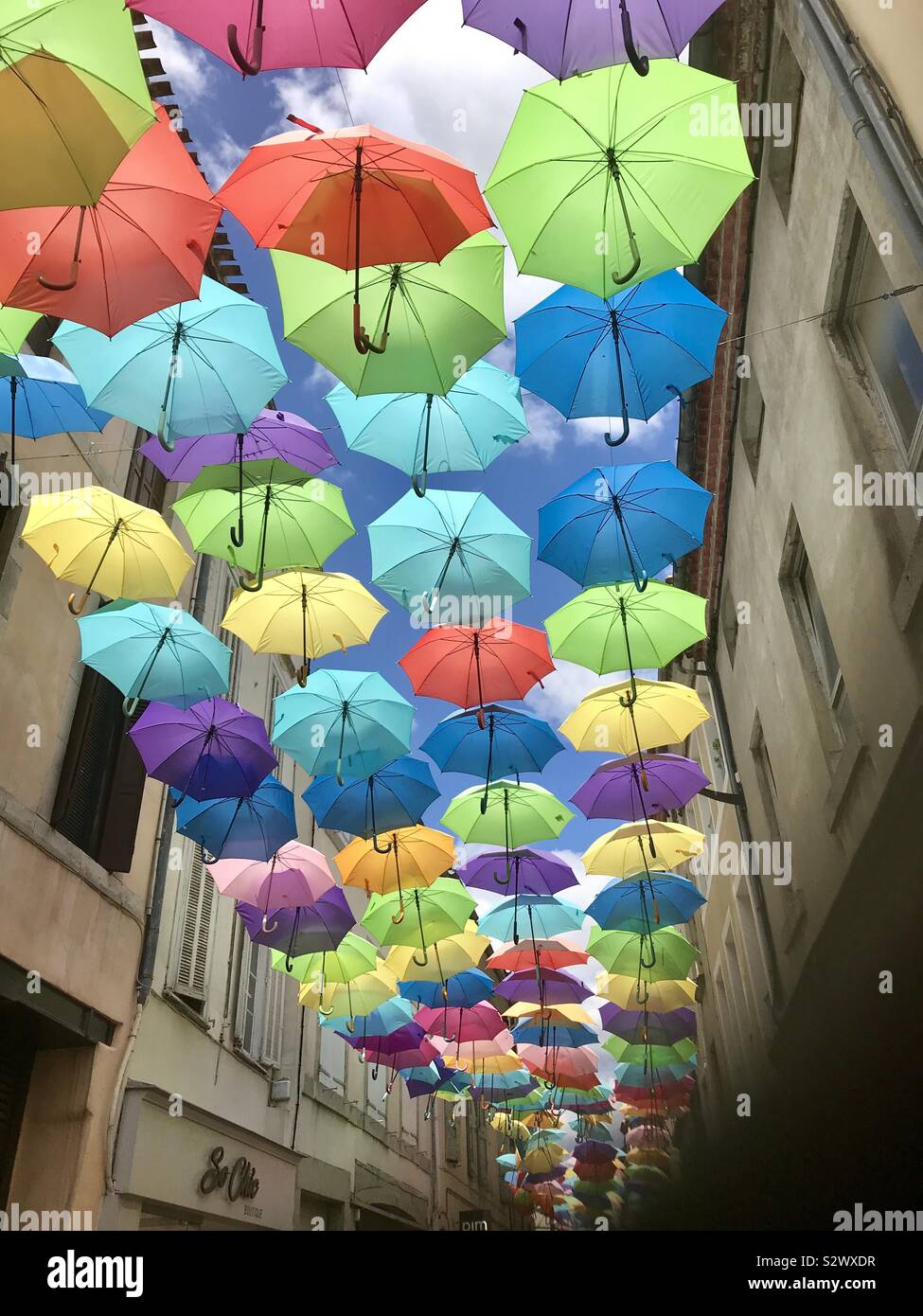 Umbrellas in the sky - Smartphone Captured Stock Image