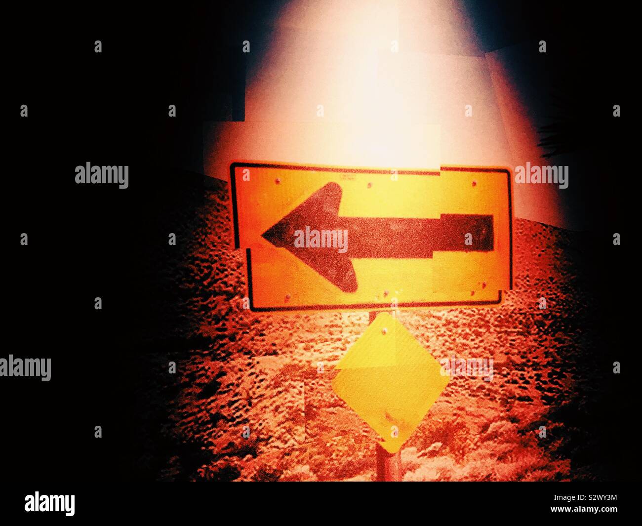 Left arrow vintage sign - Smartphone Captured Stock Image