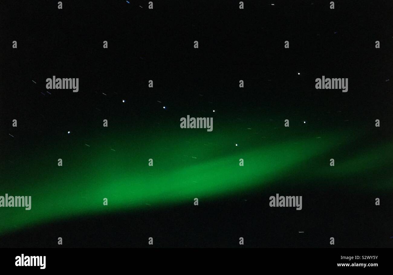 Aurora borealis and the Big Dipper - Smartphone Captured Stock Image