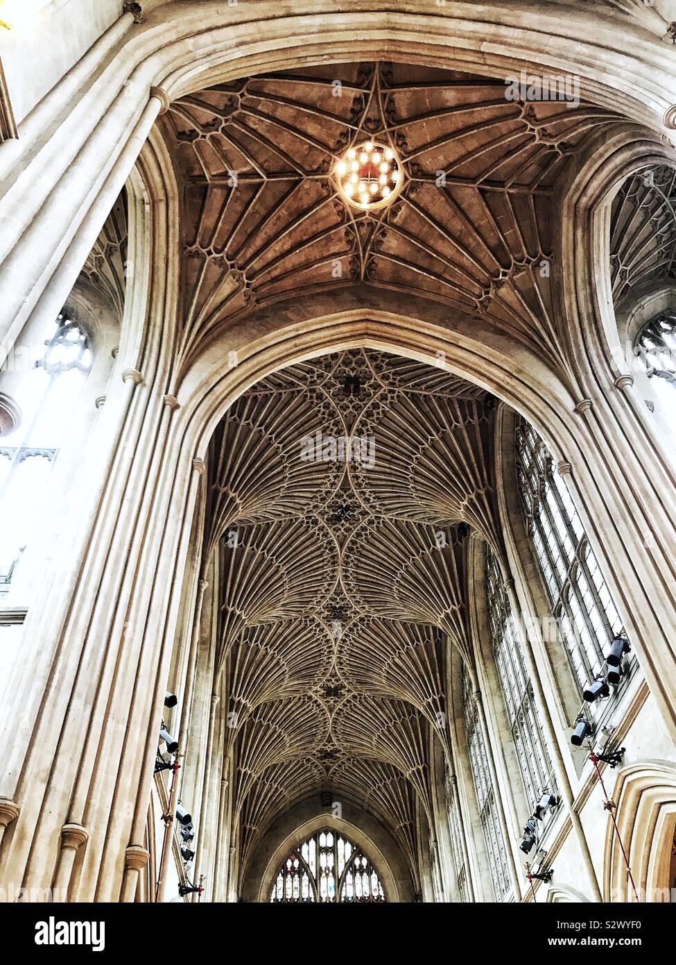 The Ornate Fan Vaulted Ceiling Of Bath Abbey Somerset
