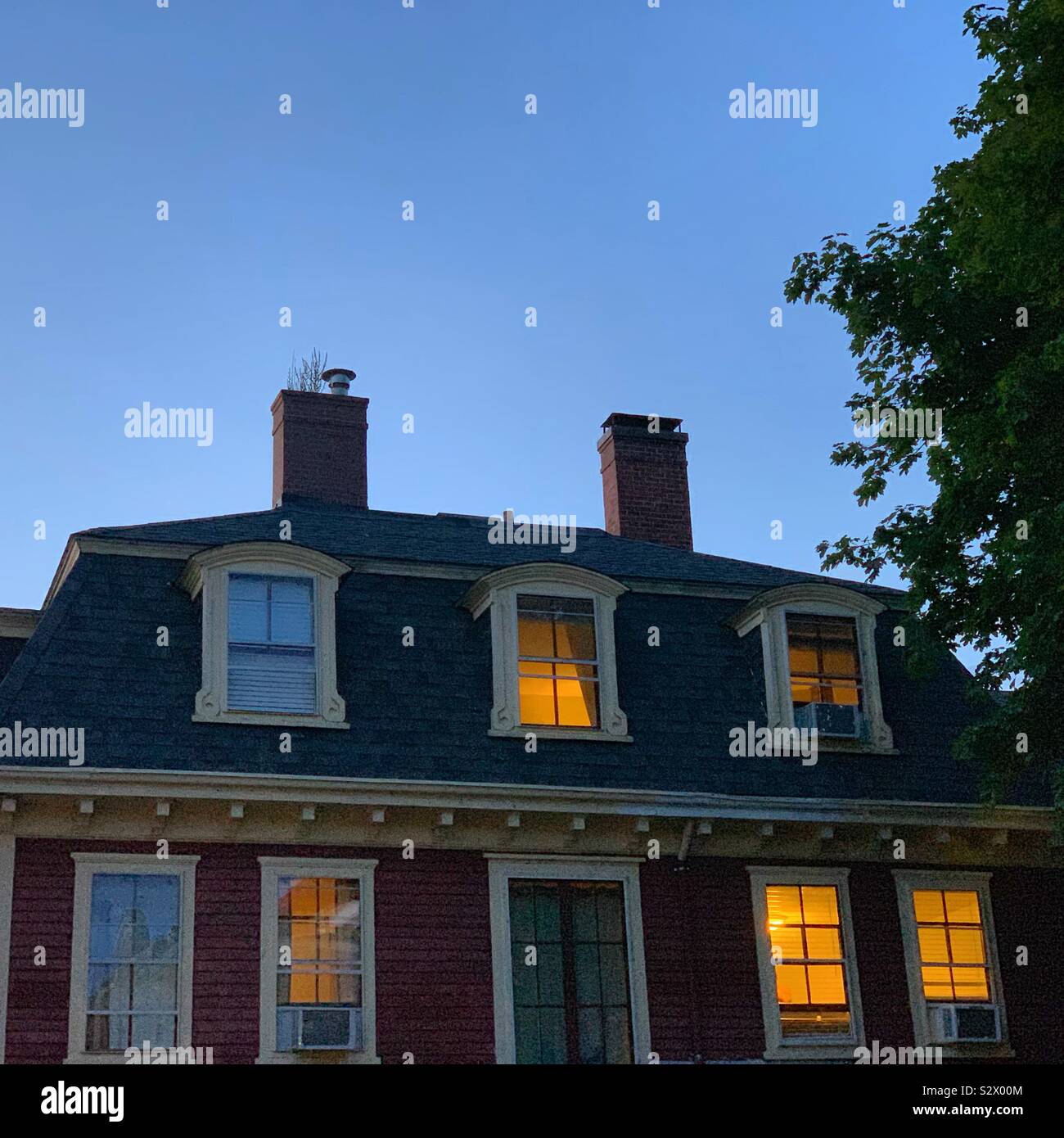 A home in the early evening, Newport, Rhode Island, United States - Smartphone Captured Stock Image