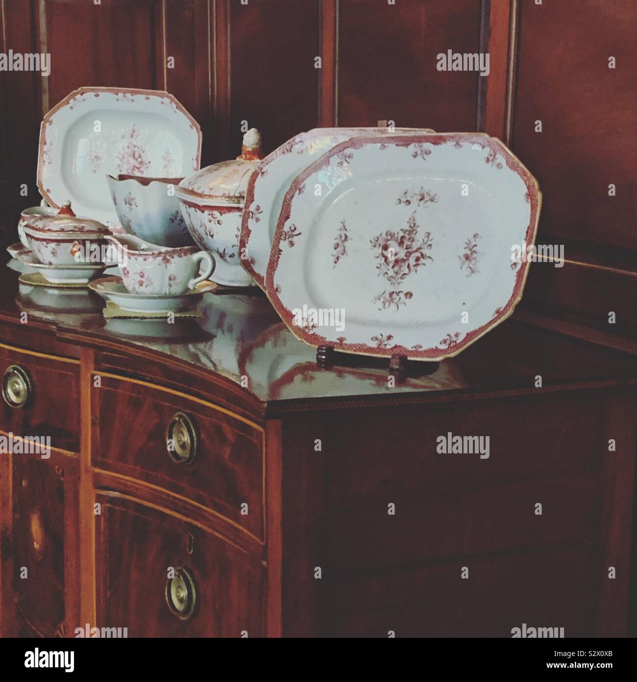Details inside Kingscote mansion, Newport, Rhode Island, United States - Smartphone Captured Stock Image