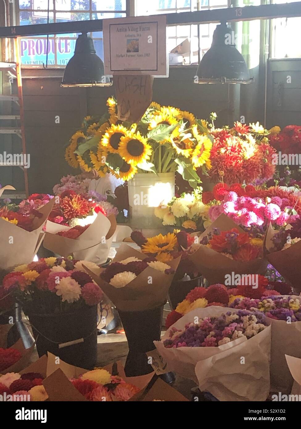 Flower market - Smartphone Captured Stock Image