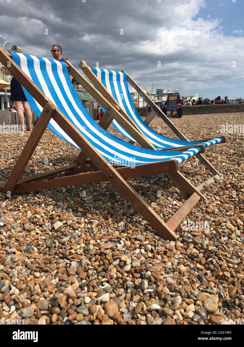 Brighton Deck Chairs Stock Photo Alamy