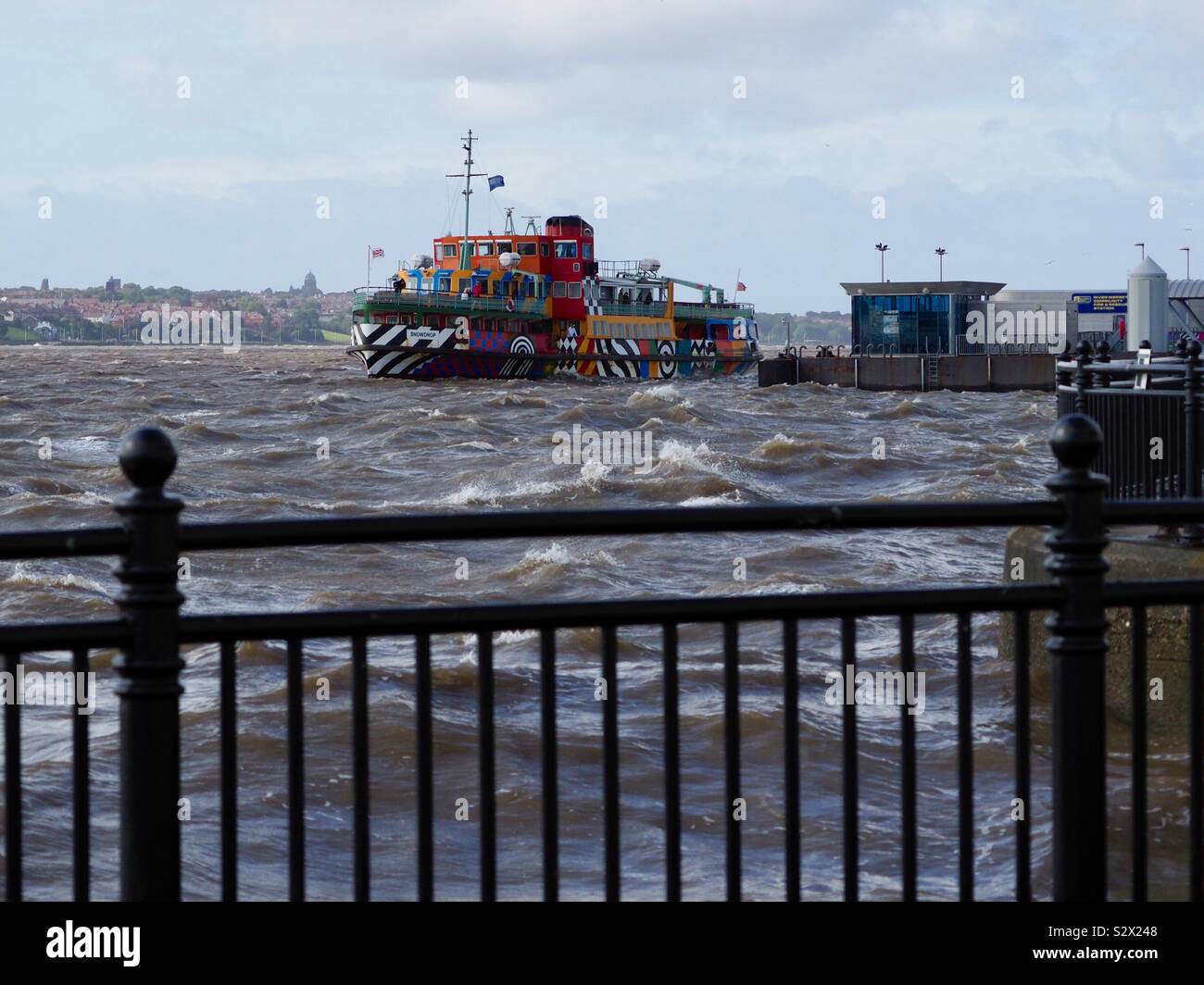 Mersey ferry in stormy weather Stock Photo