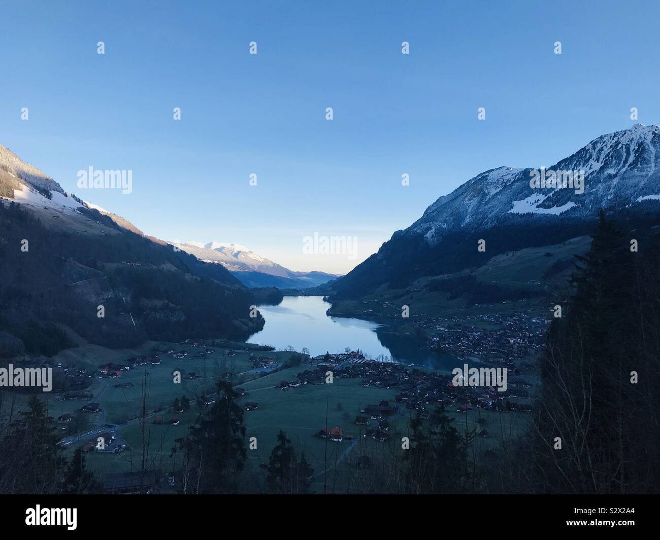 Lake Luzern, Switzerland. December 2018 - Smartphone Captured Stock Image