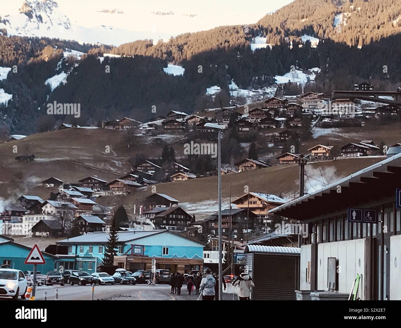 Grindelwald, Switzerland. Christmas Day 2018. - Smartphone Captured Stock Image