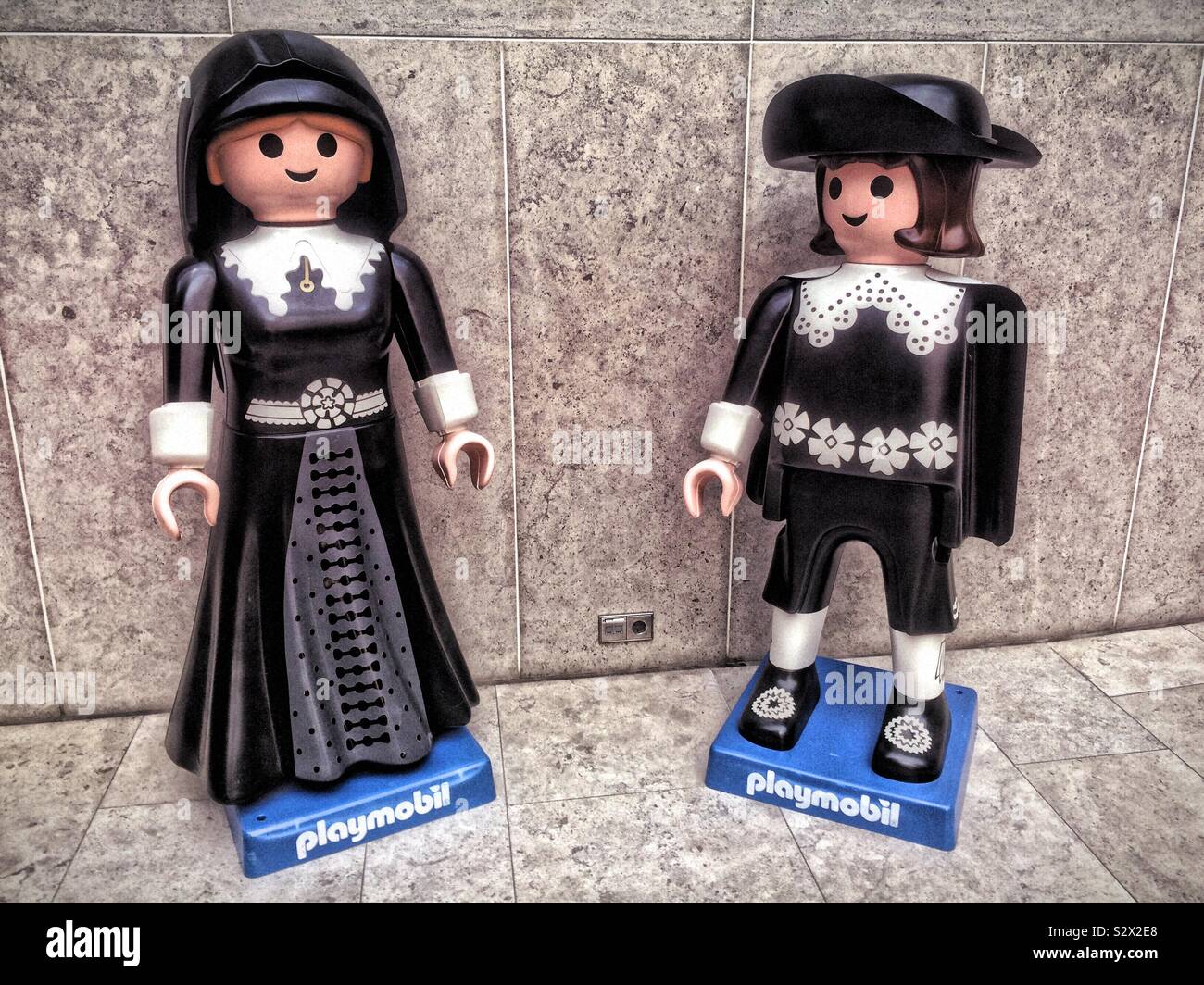 Full Size Playmobil characters dressed in period Dutch Costume Stock Photo