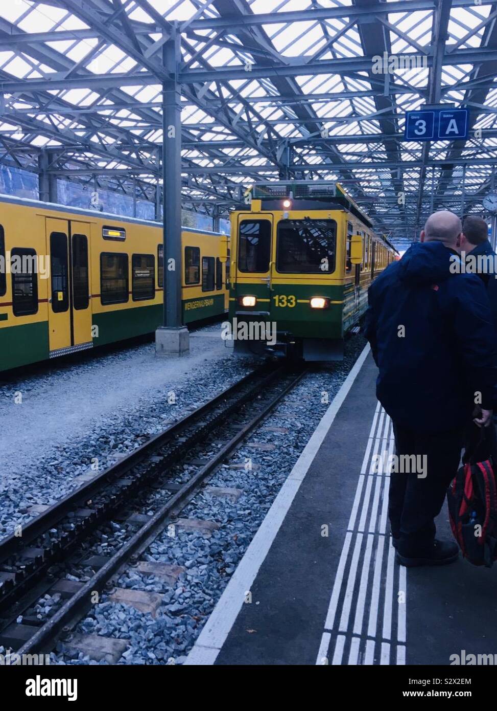 Jungfrau Region Railway. Switzerland. Christmas Day 2018. - Smartphone Captured Stock Image
