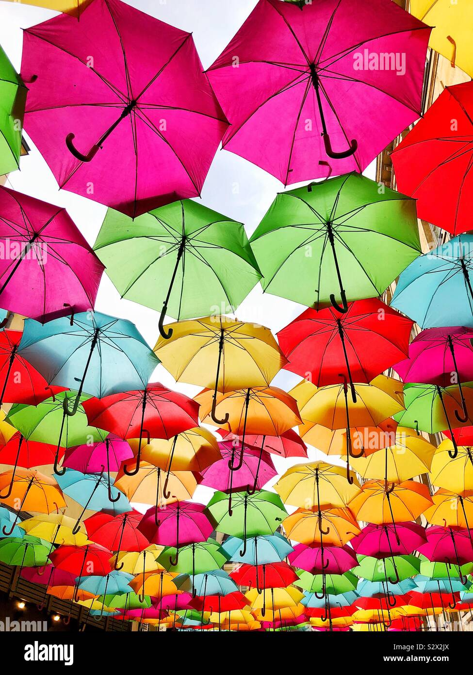 Umbrella Sky Project installation by Patricia Cunha in Paris, 2019