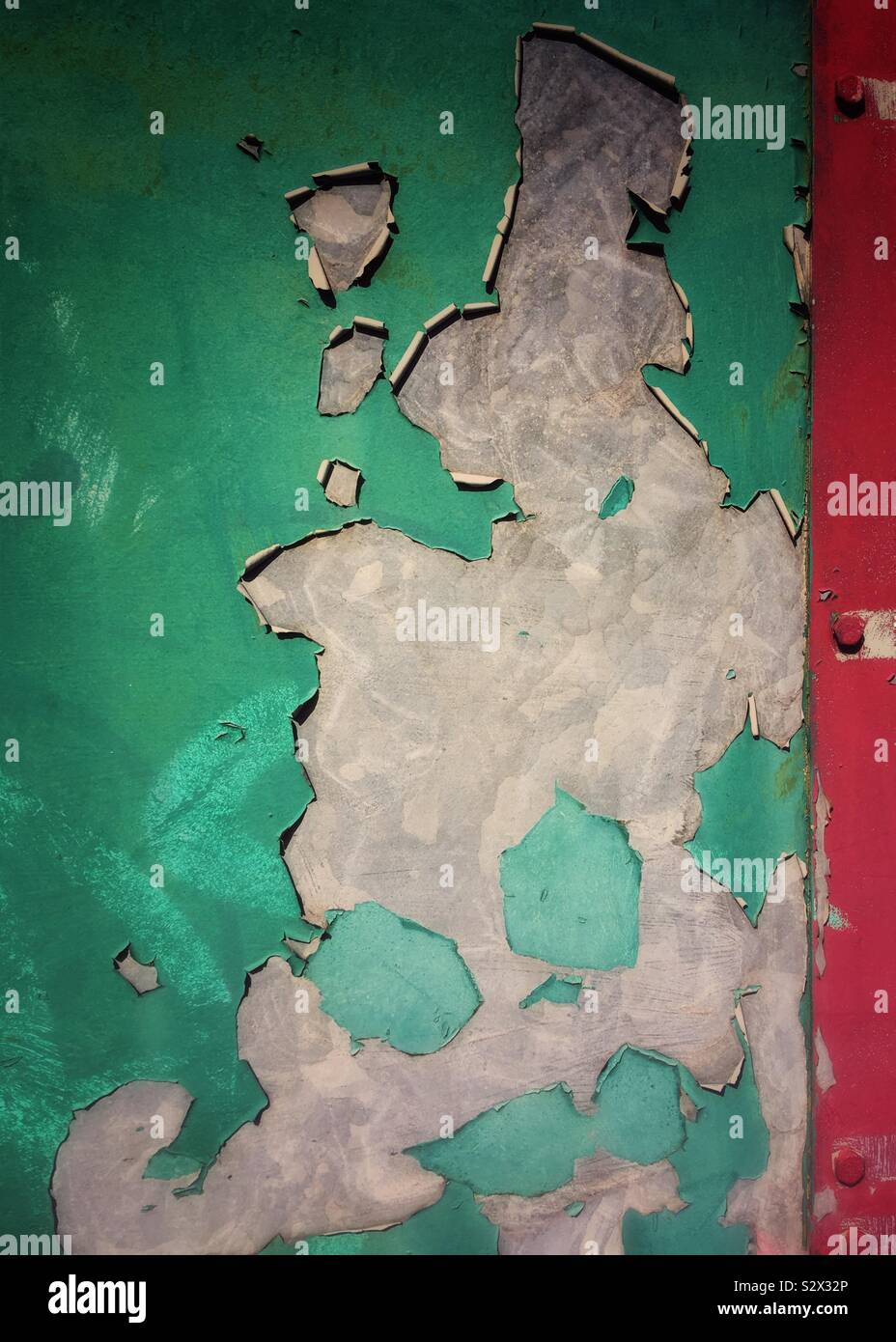 Flaking paint resembles a map of Europe - Smartphone Captured Stock Image