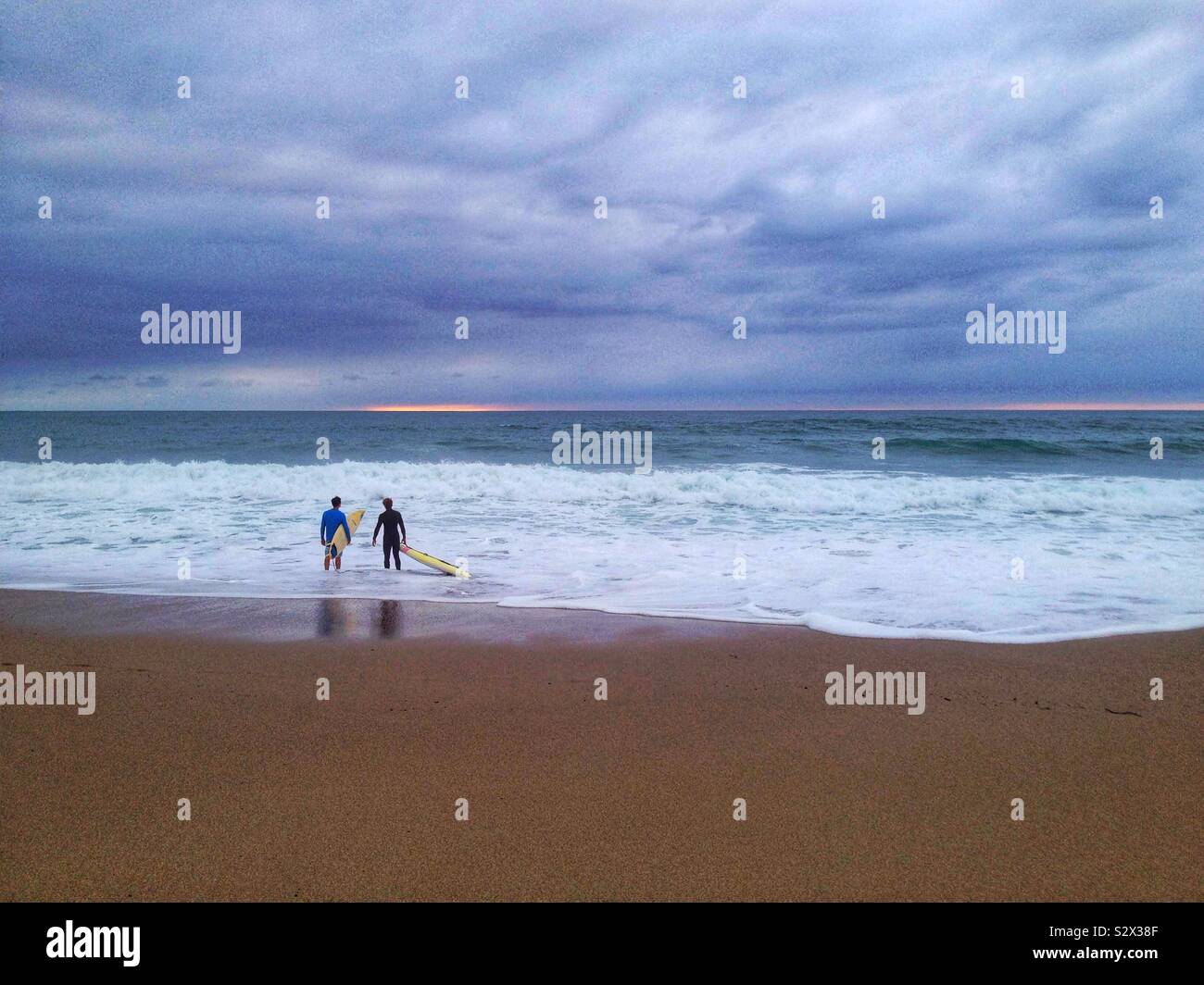 Surf session in Biarritz, Atlantic Ocean, France - Smartphone Captured Stock Image