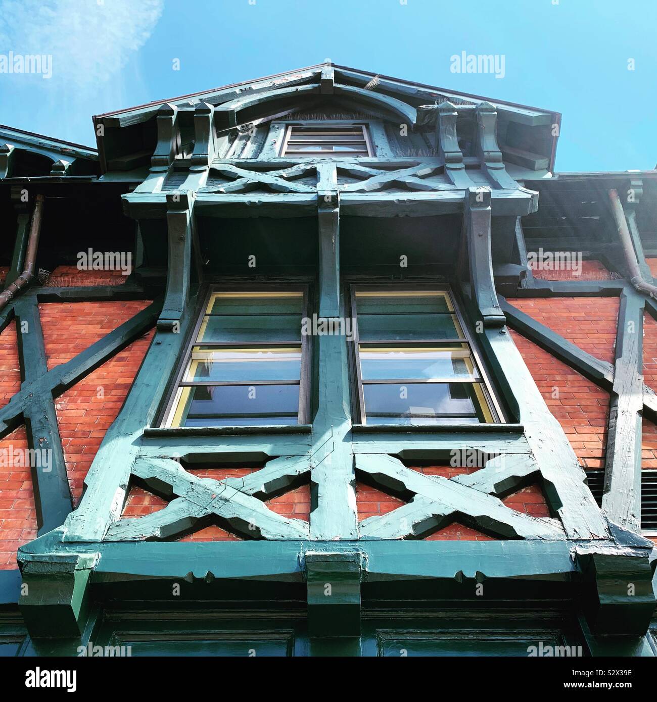 Architecture above Bellevue Avenue shops and restaurants, Newport