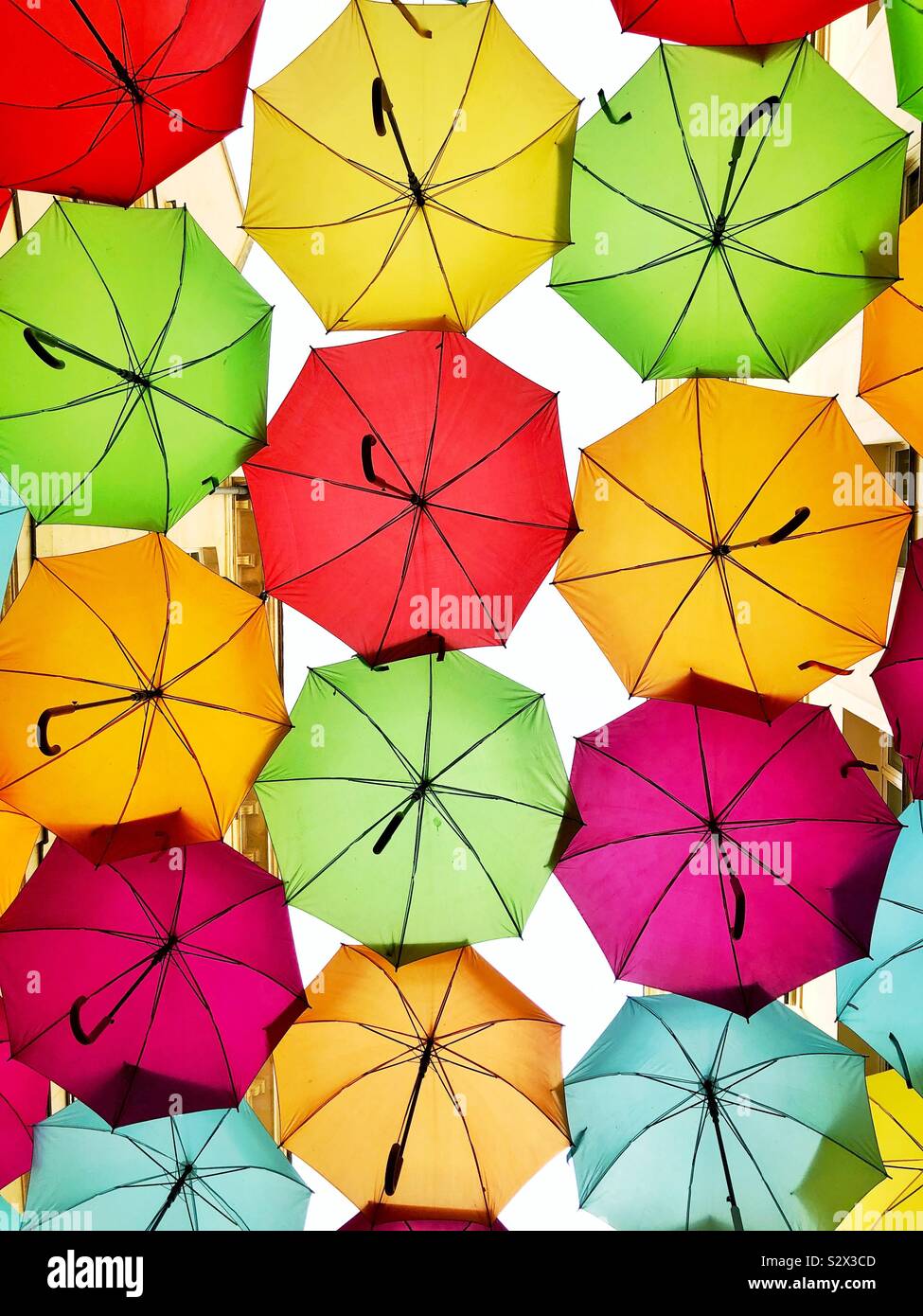 Village Royal in Paris, with Umbrella installation Stock Photo Alamy