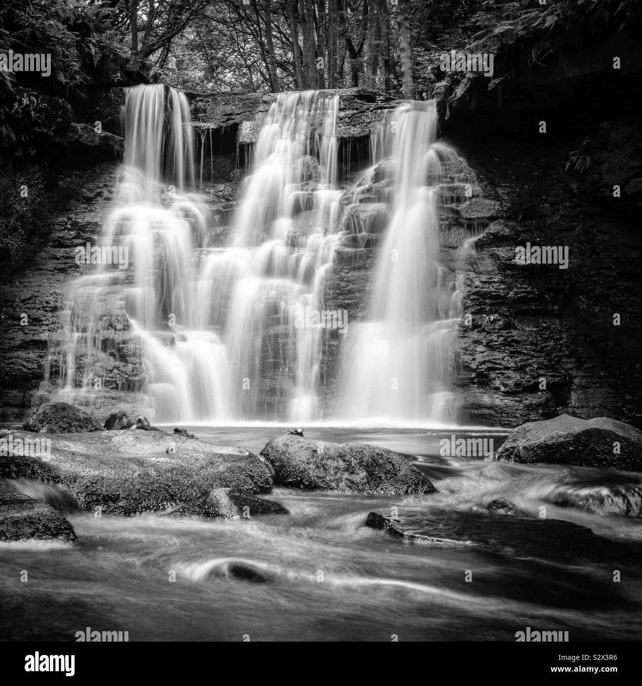 Goit Stock Waterfall, Harden, Bingley, West Yorkshire, England. Stock Photo