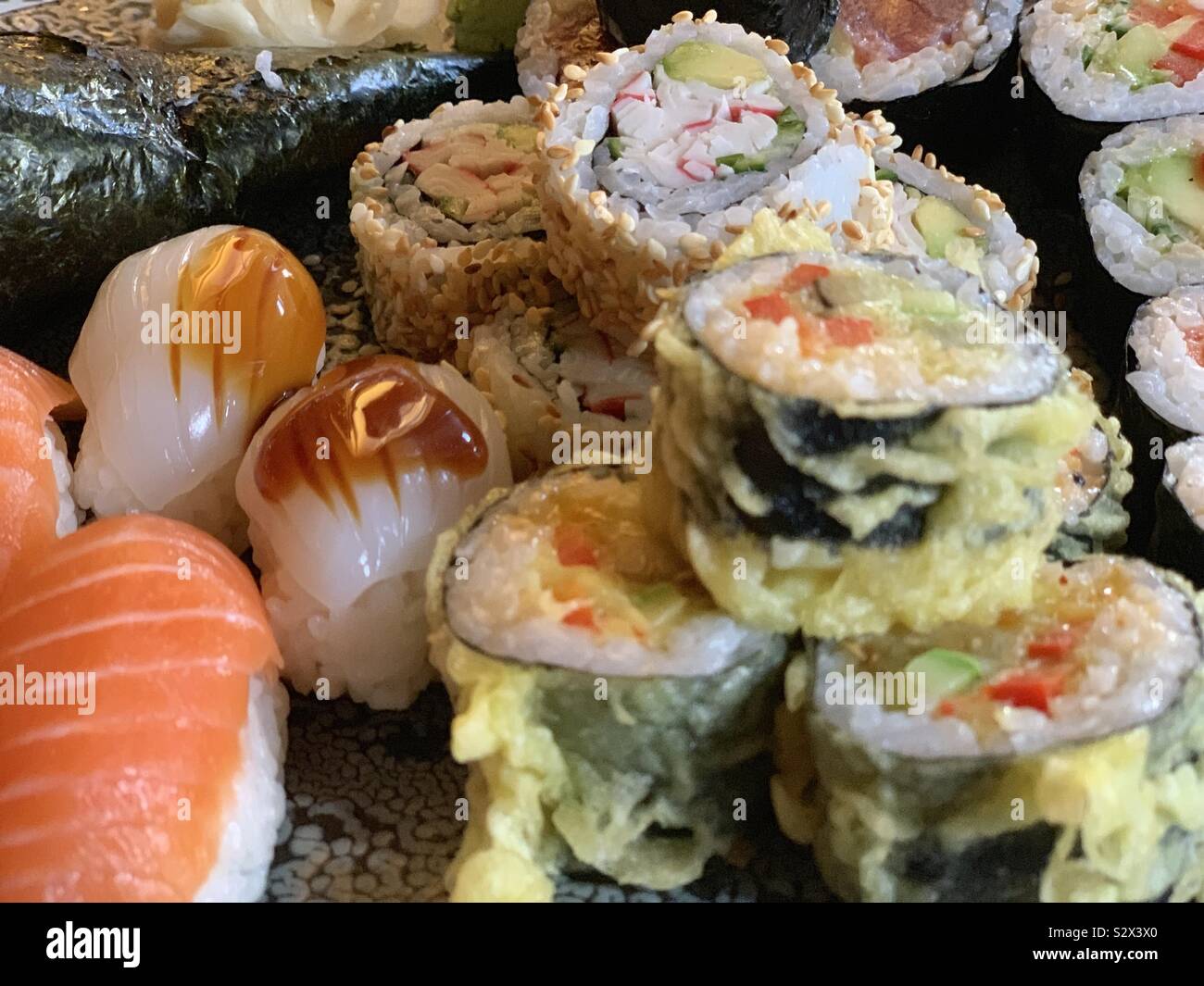 Sushi, closeup view - Smartphone Captured Stock Image