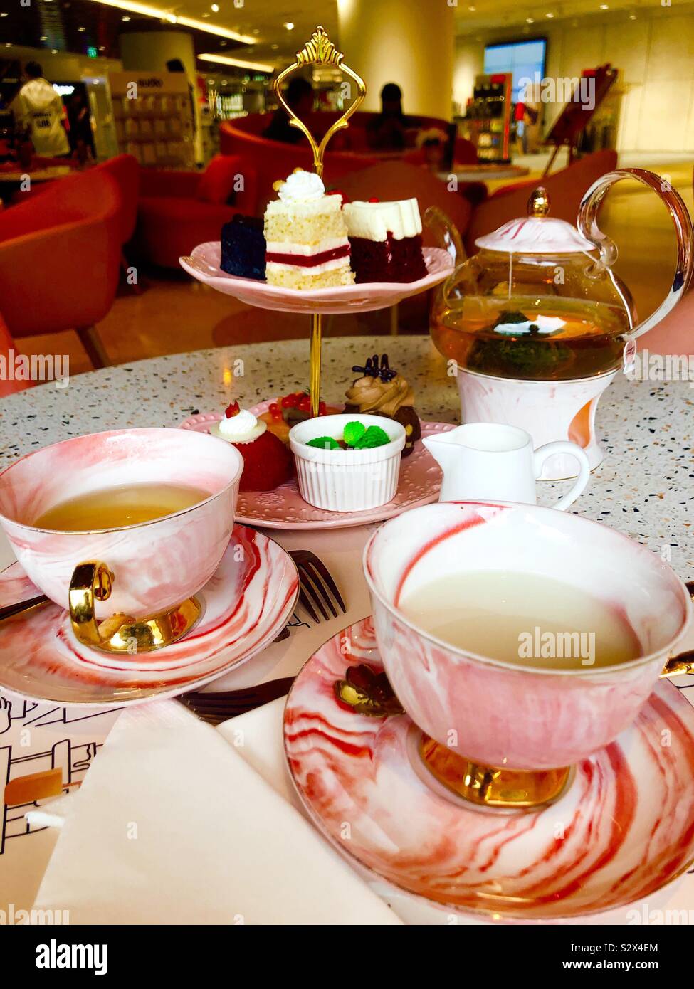 Afternoon tea for two - Smartphone Captured Stock Image