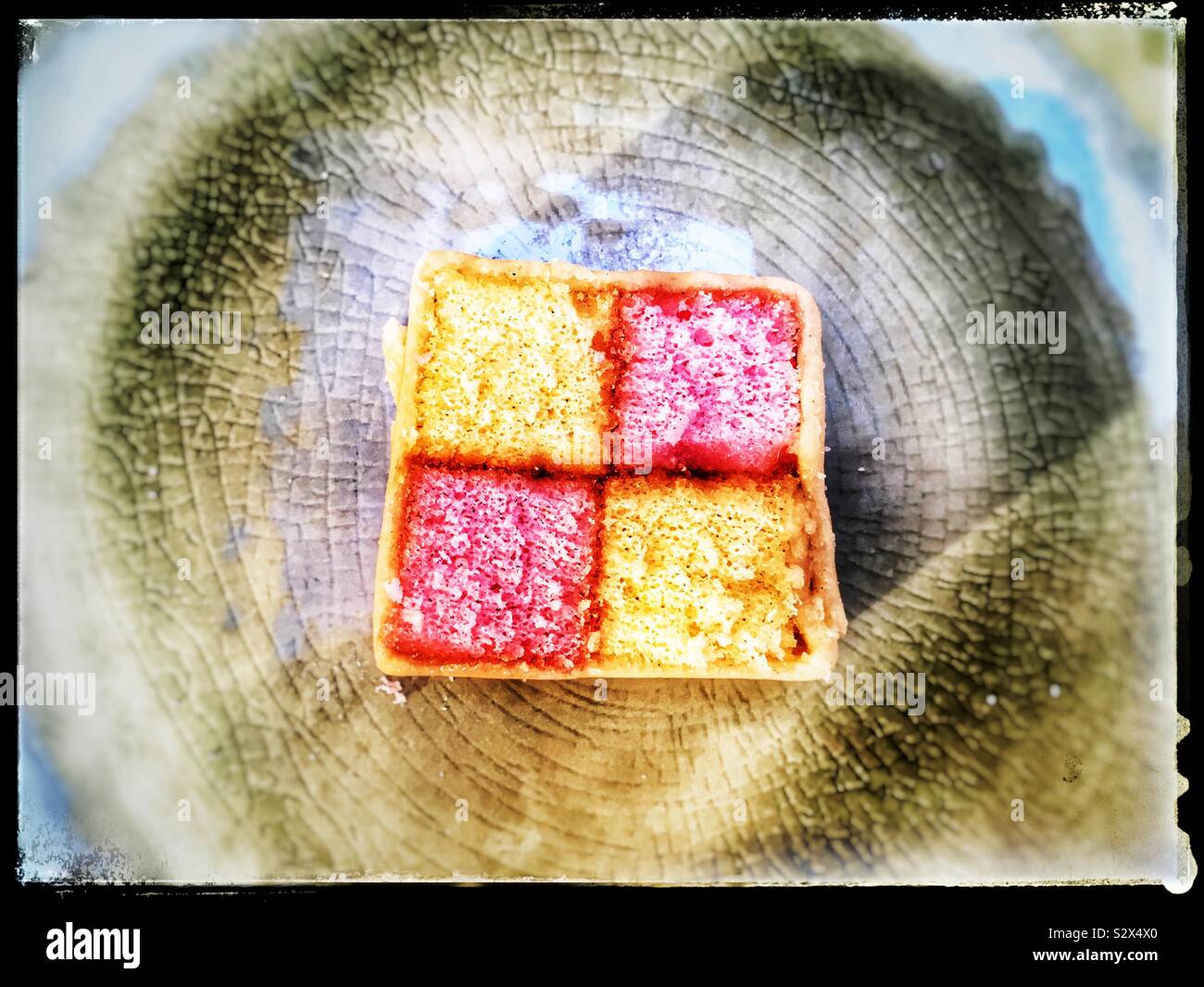 Battenberg cake - Smartphone Captured Stock Image