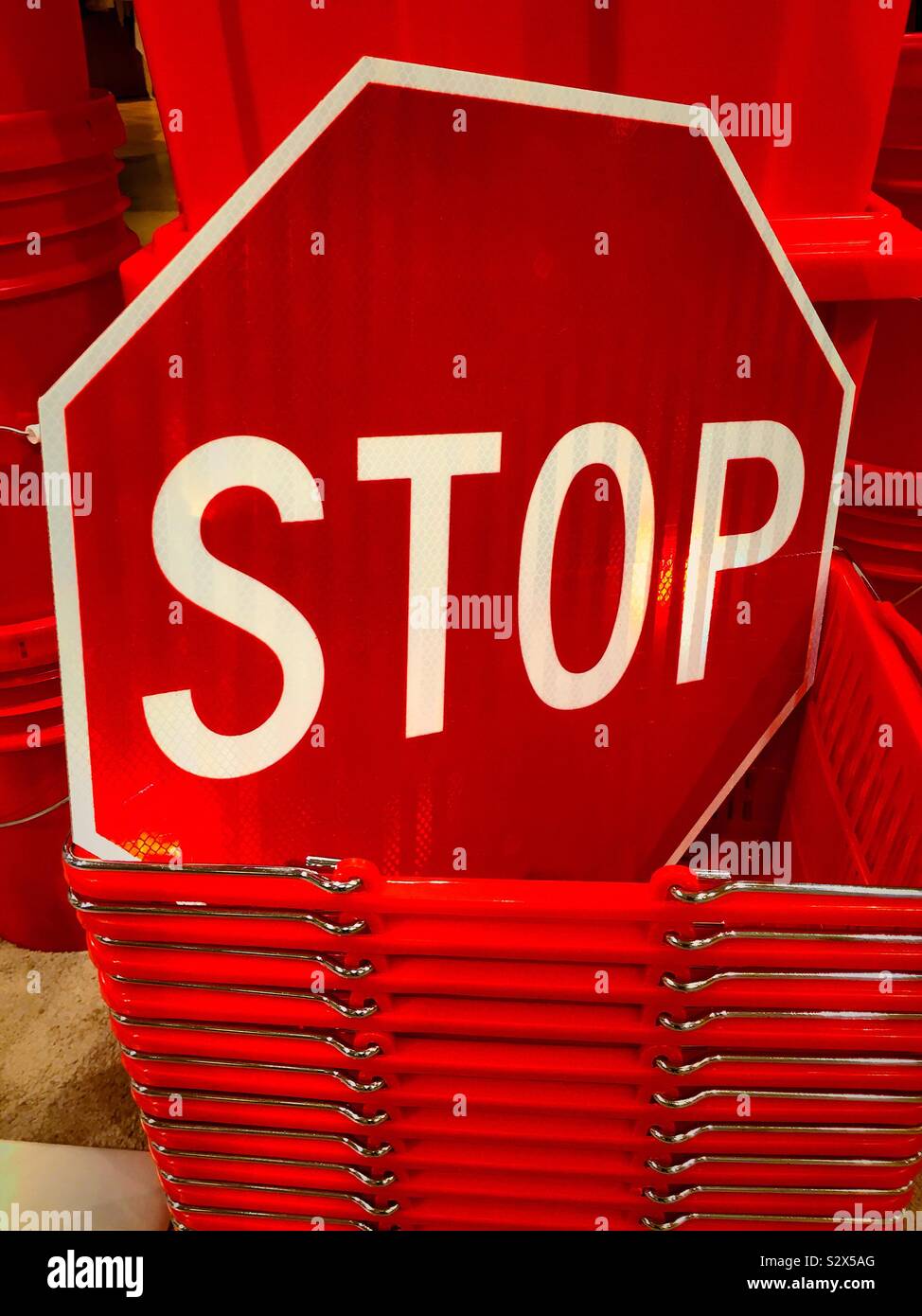 Stop sign close up, USA - Smartphone Captured Stock Image