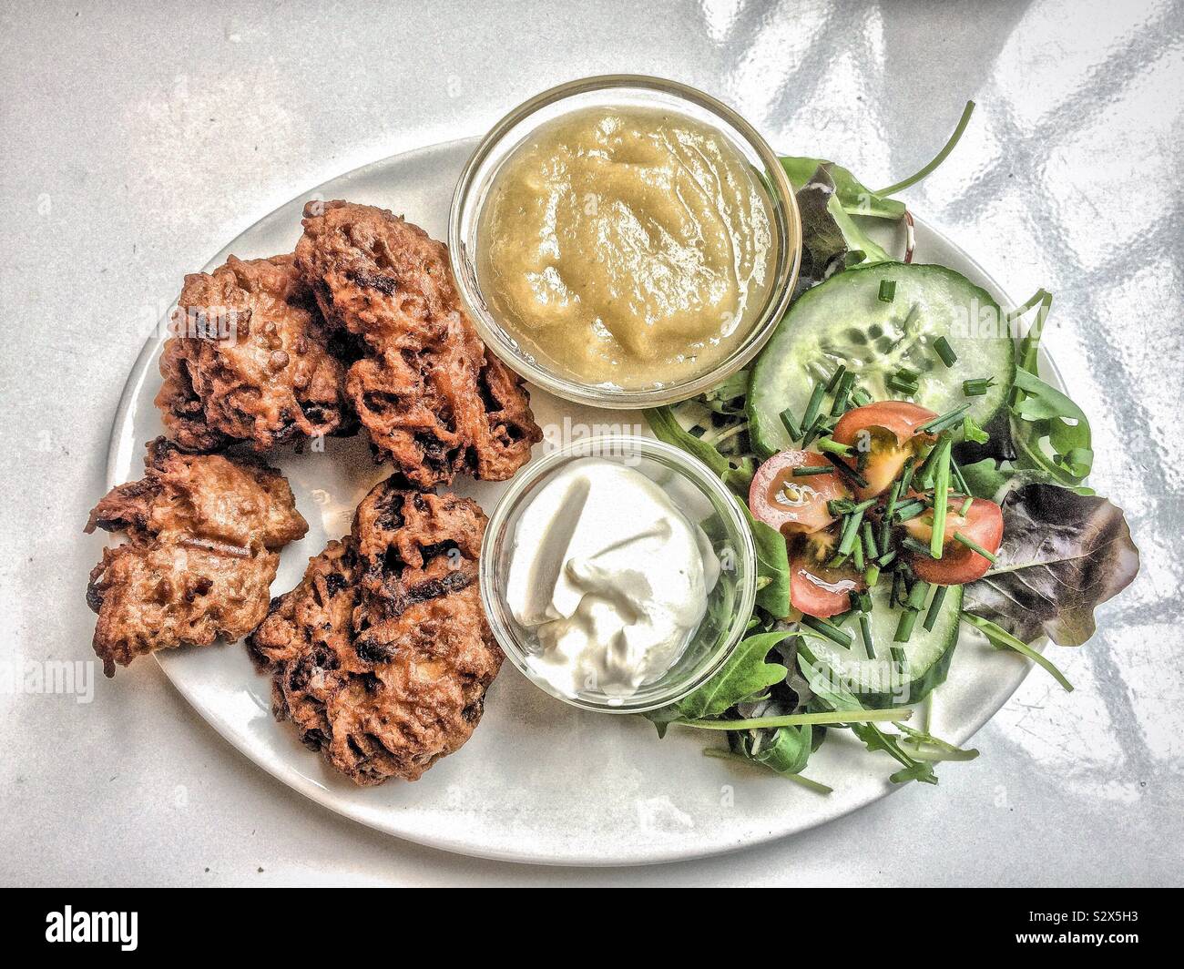 Potato Latkas at the Jewish History Museum, Amsterdam - Smartphone Captured Stock Image