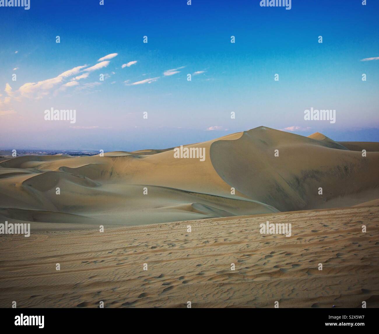Beautiful sand dunes in Ica, Peru Stock Photo