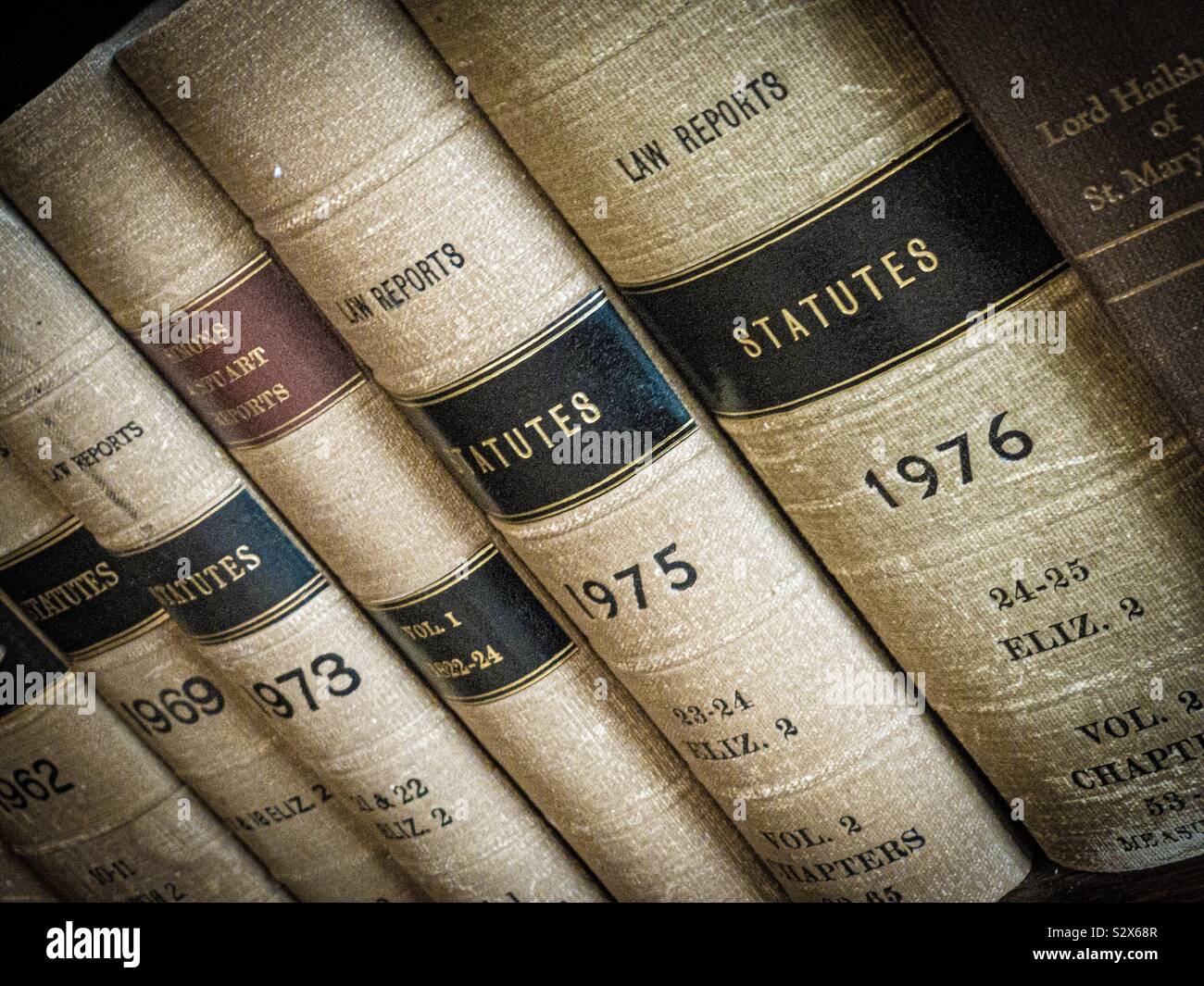 Statutes Law books on shelf Stock Photo Alamy