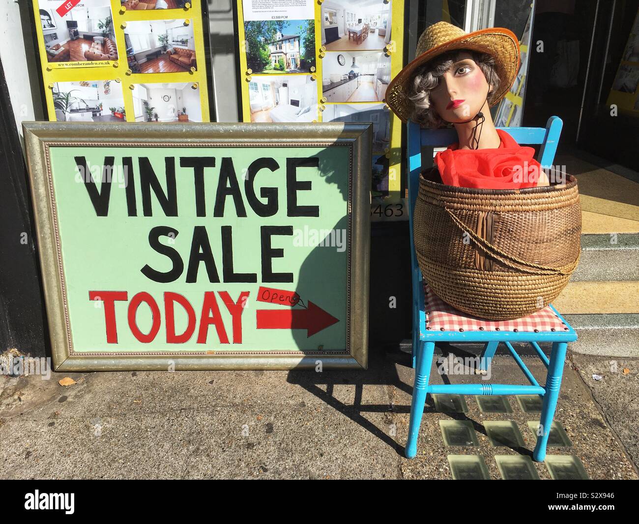 A vintage shop in Blackheath, London in England, September 2019 - Smartphone Captured Stock Image