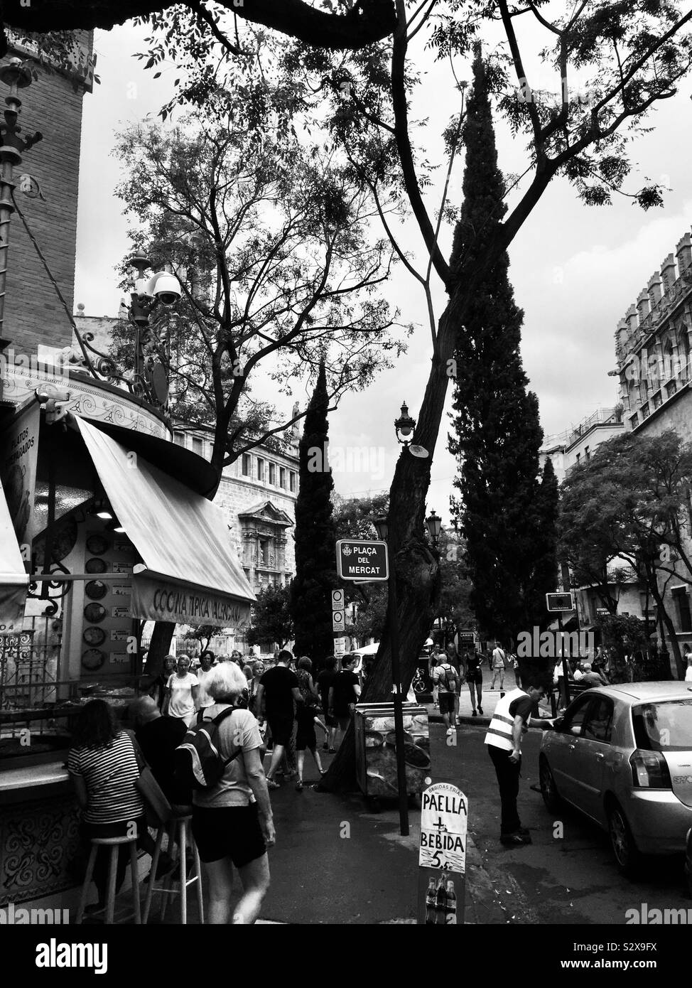 Valencia on a Saturday morning, lots of people in a very busy market Stock Photo